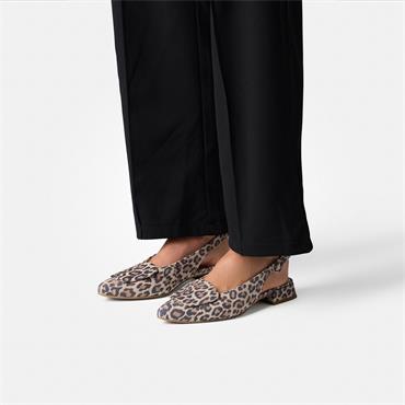 Paul Green Slingback Square Detail Pump - Animal Print